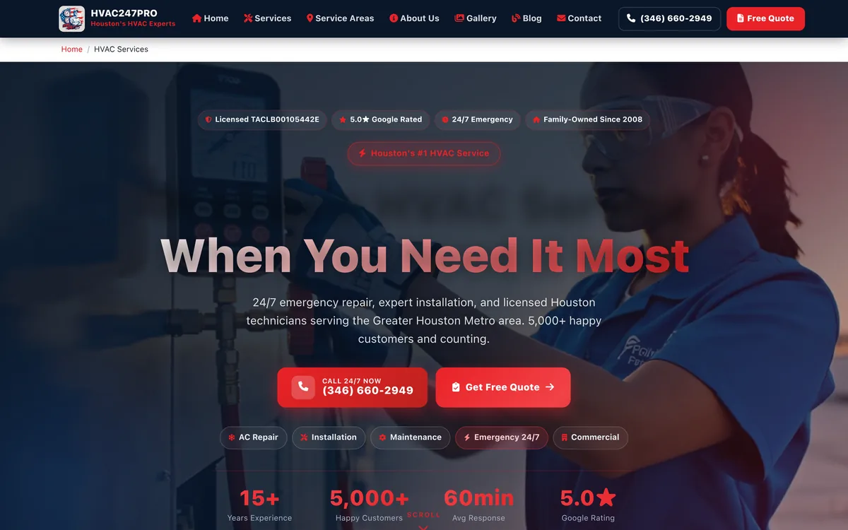 HVAC247PRO website