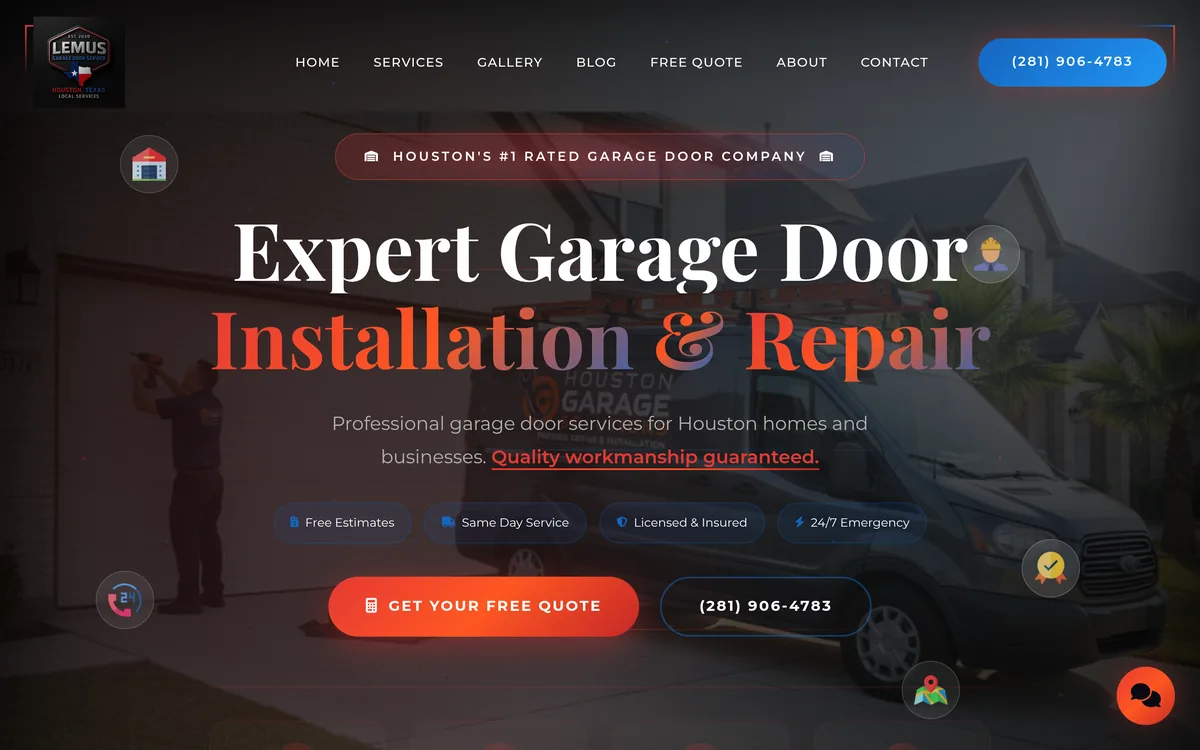 Lemus Garage Door Service website