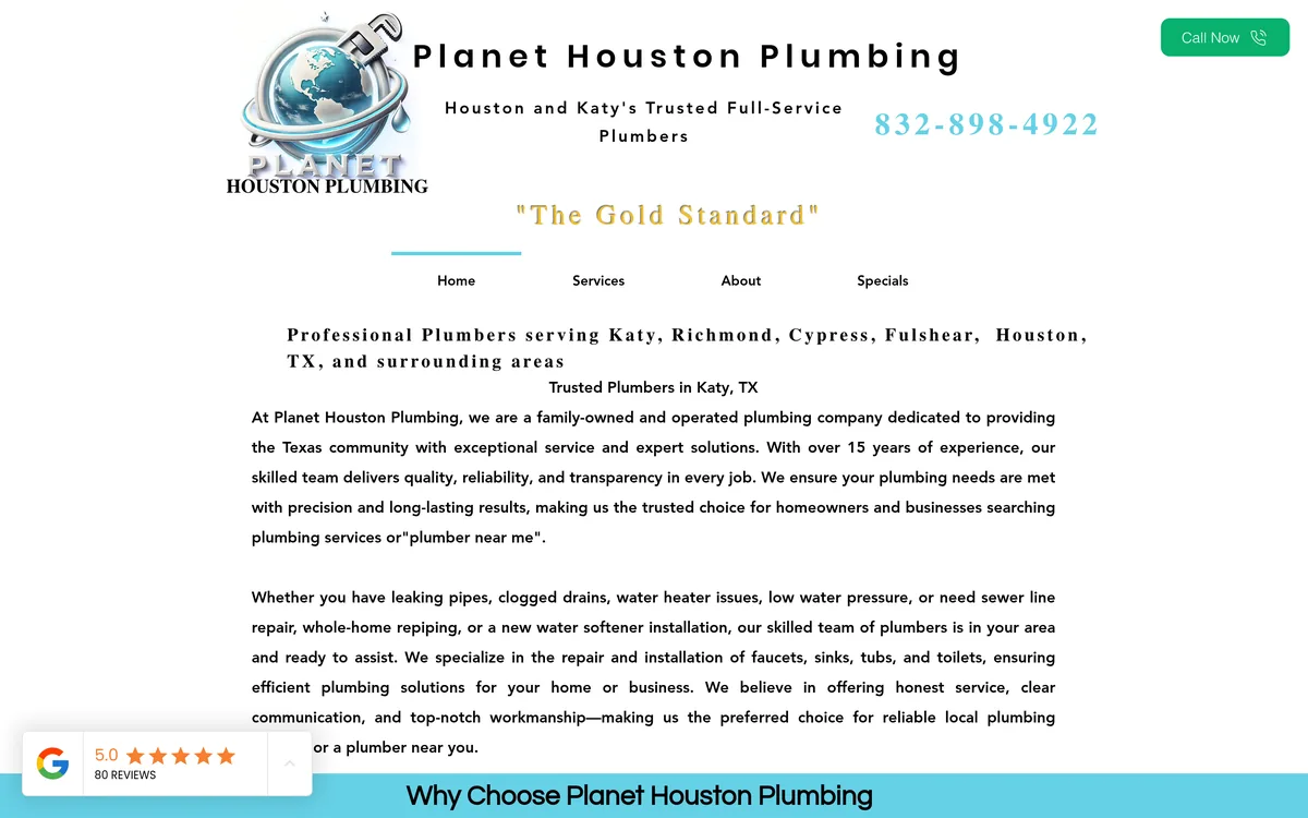 Planet Houston Plumbing website