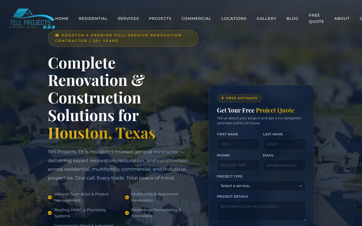 Tell Projects website