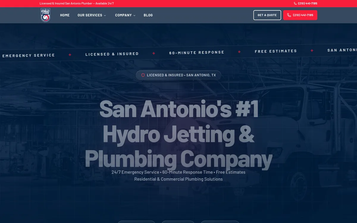 TX Hydrojetting website